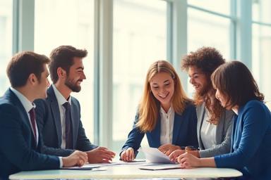 Illustration de collaboration RH en entreprise